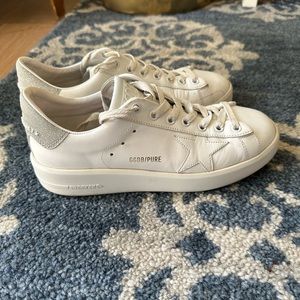 Golden Goose GGDB/PURE White Leather Lace Up Sneakers Size 7